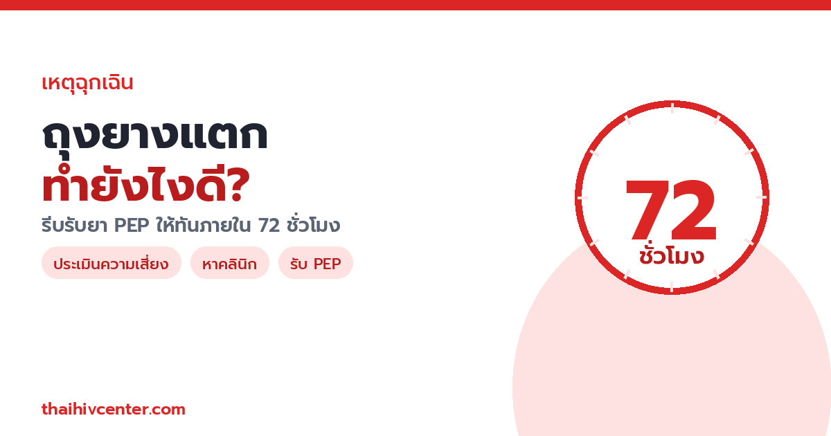 ถุงยางแตก ถุงยางรั่ว ทำยังไงดี? ขั้นตอนรับยา PEP ฉุกเฉินภายใน 72 ชั่วโมง