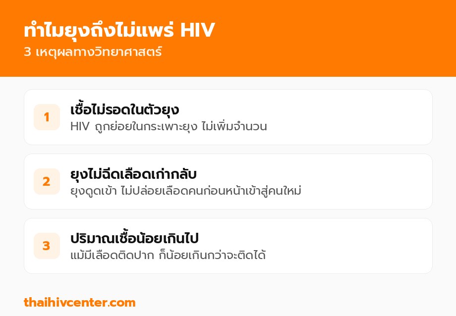 3 เหตุผลที่ยุงไม่แพร่ HIV