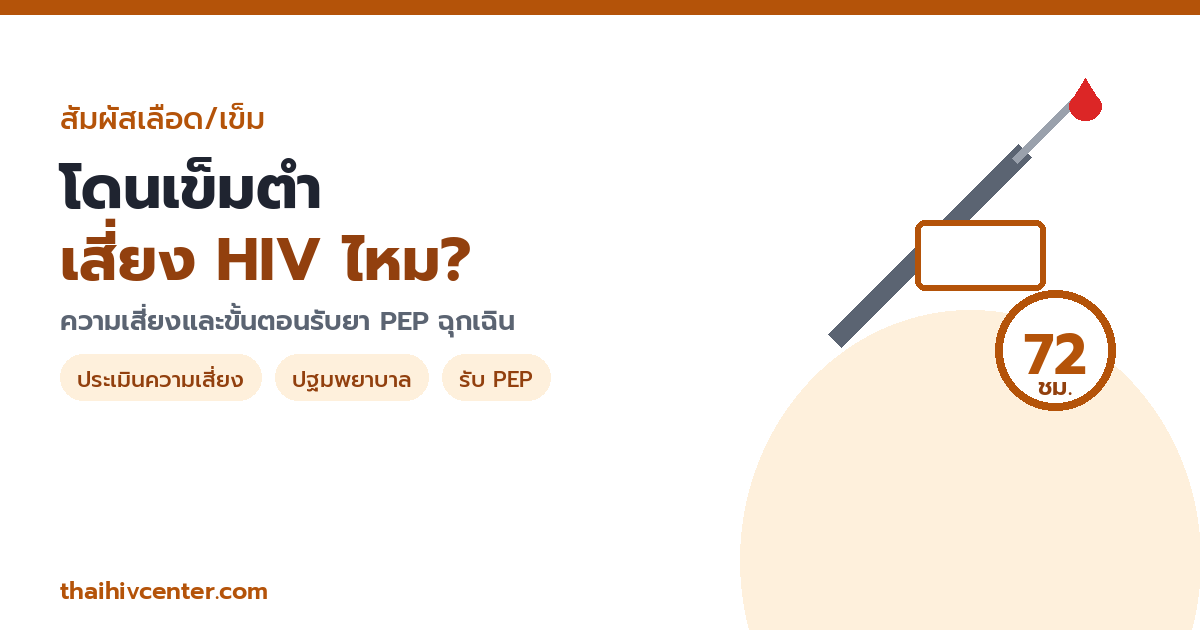 โดนเข็มฉีดยาตำ / เลือดผู้ติดเชื้อกระเด็นใส่ตา เสี่ยง HIV ไหม? ความเสี่ยงและขั้นตอนรับยา PEP