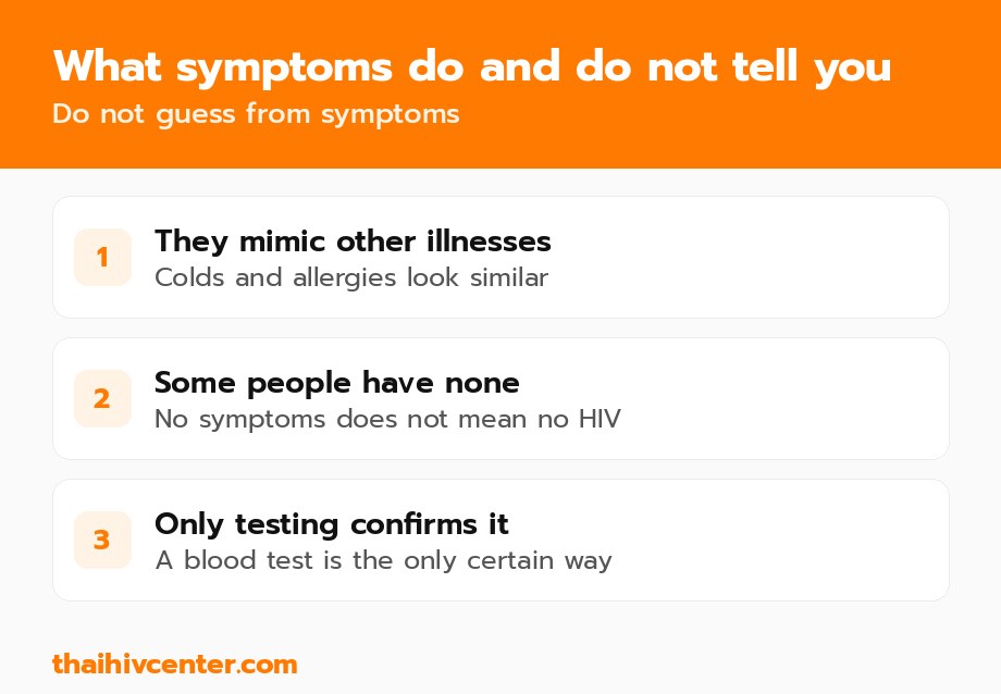 What symptoms do and do not tell you